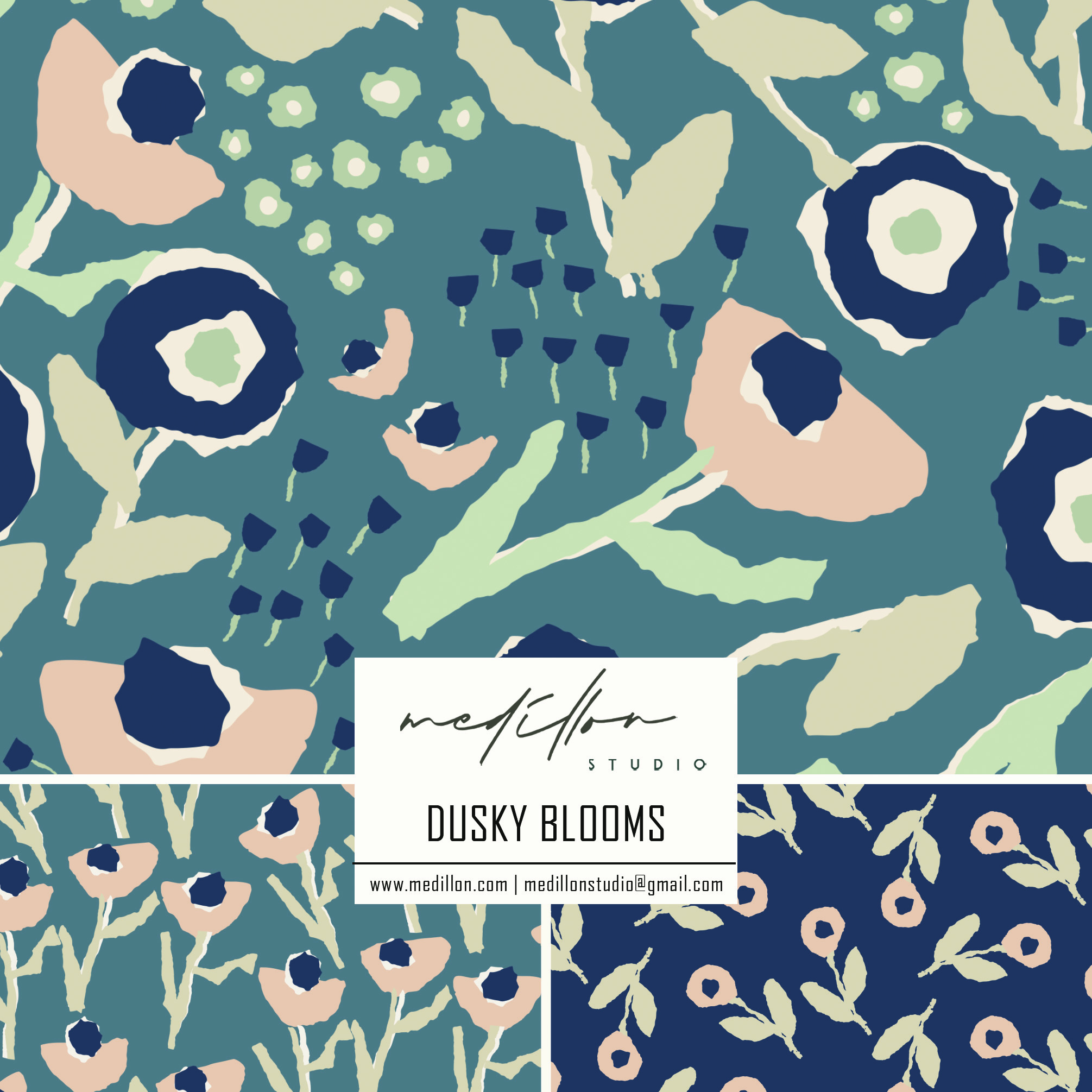 Bold Floral Pattern Design by Medillon