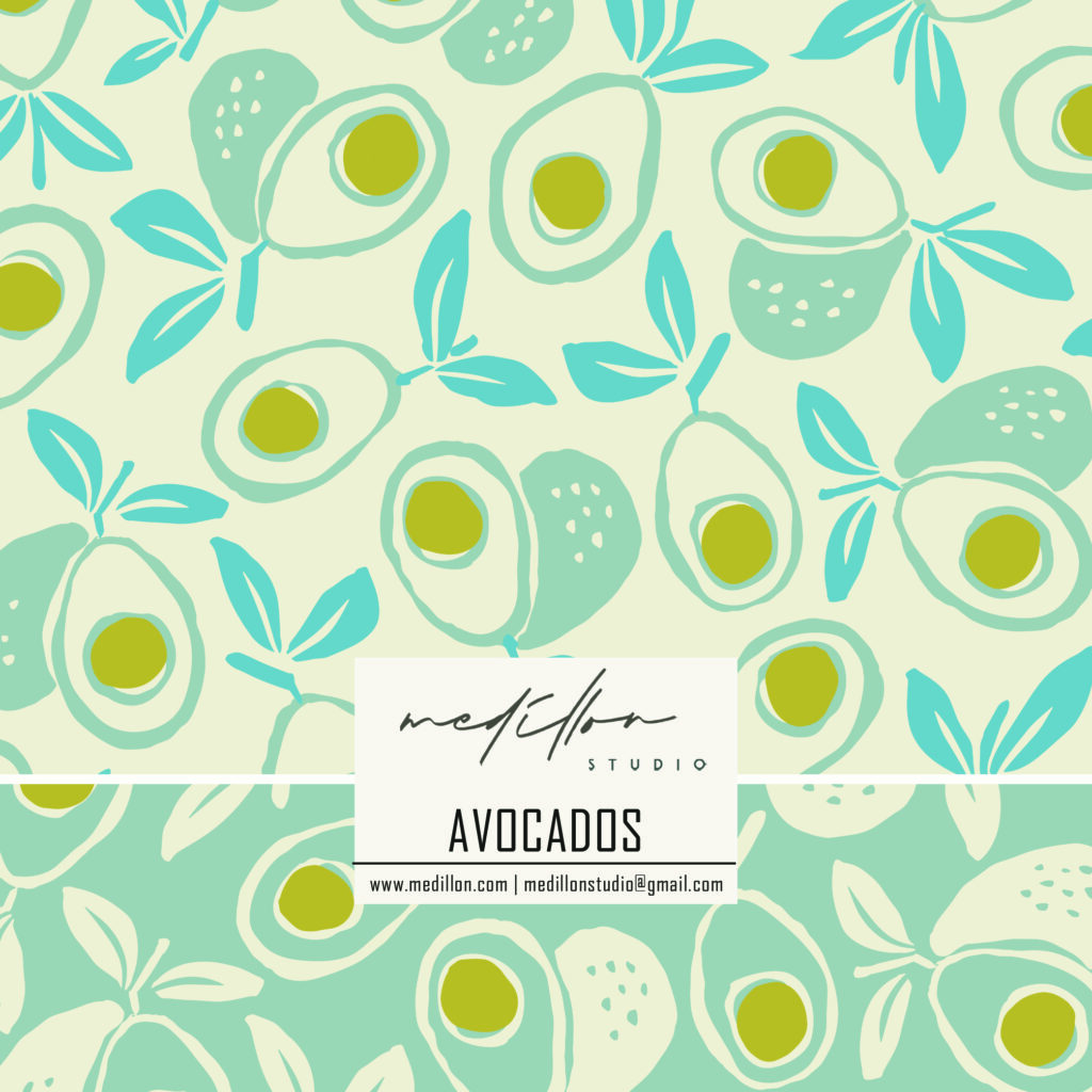 Bold Avocado Pattern Design by Medillon