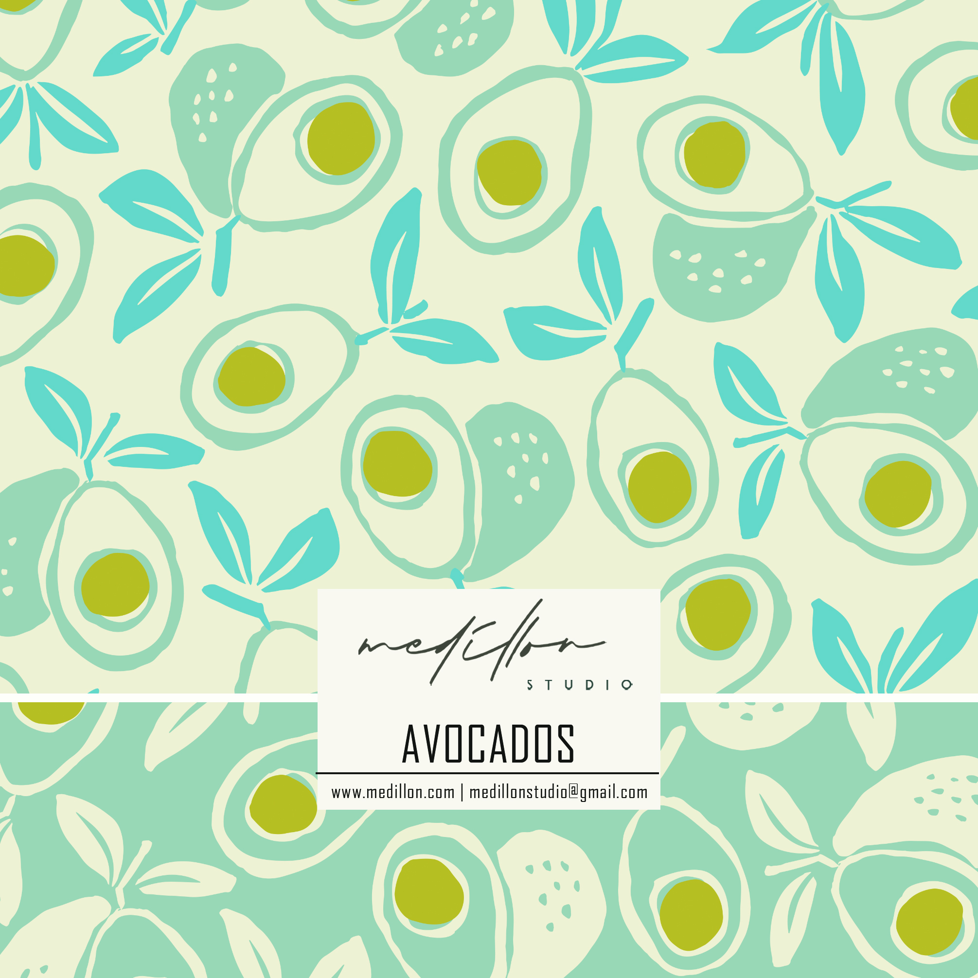 Bold Avocado Pattern Design by Medillon