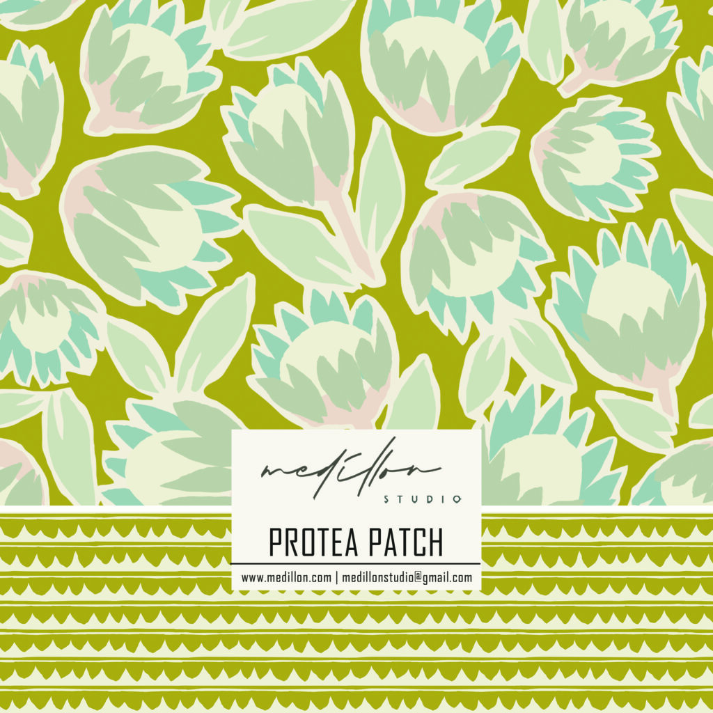 Bold Protea Floral Pattern Design by Medillon