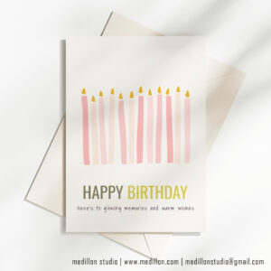 Here’S To Glowing Memories And Warm Wishes- Birthday Card (Pink)