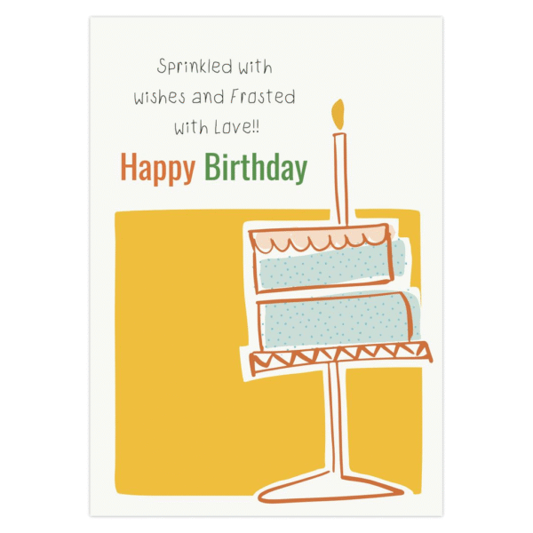 Yellow Cake - Sprinkled With Wishes & Frosted With Love- Birthday Card - Image 2