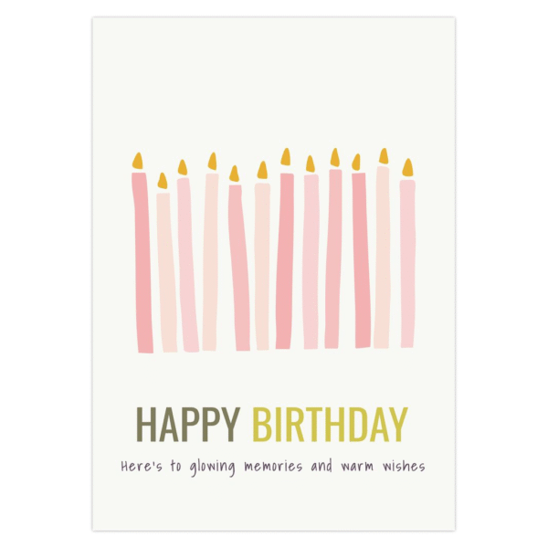 Here’S To Glowing Memories And Warm Wishes- Birthday Card (Pink) - Image 2