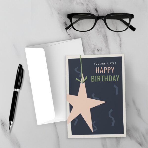 You Are A Star- Happy Birthday Greeting Card (Navy) - Image 3