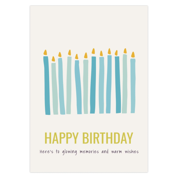 Here’S To Glowing Memories And Warm Wishes- Birthday Card (Blue) - Image 2