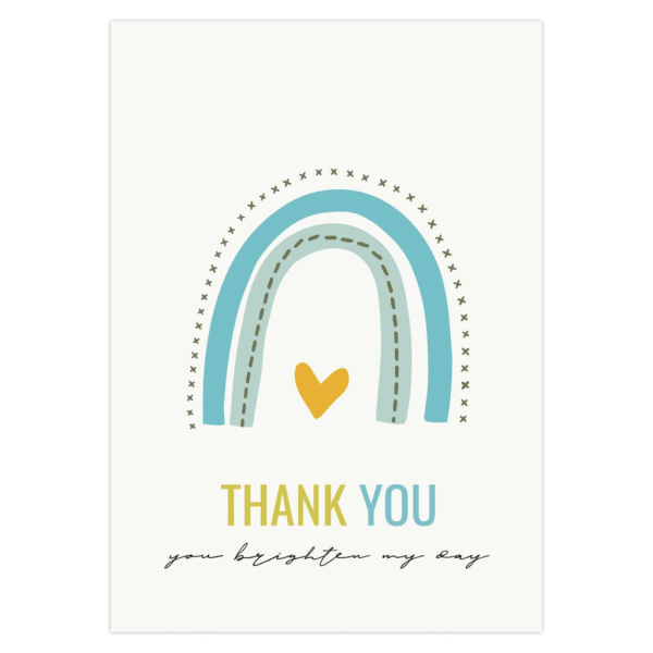 Blue Rainbow: You Brighten My Day - Thank You Card - Image 2