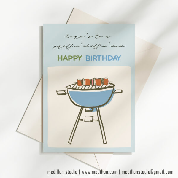 Barbeque: Grilling Chilling Dad - Birthday Card