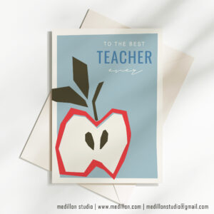 Blue Apple- Best Teacher Ever Card