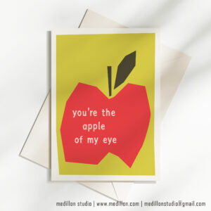 Lime Green Apple Of My Eye - Greeting Card