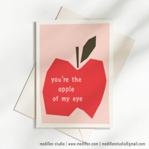 Pink Apple Of My Eye - Greeting Card