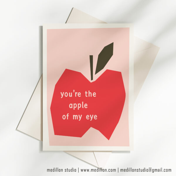Pink Apple Of My Eye - Greeting Card