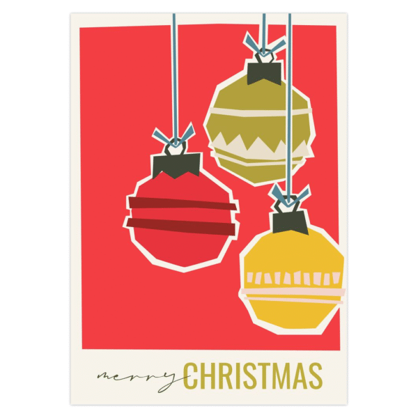 Red Christmas Ornaments - Christmas Card - Image 2