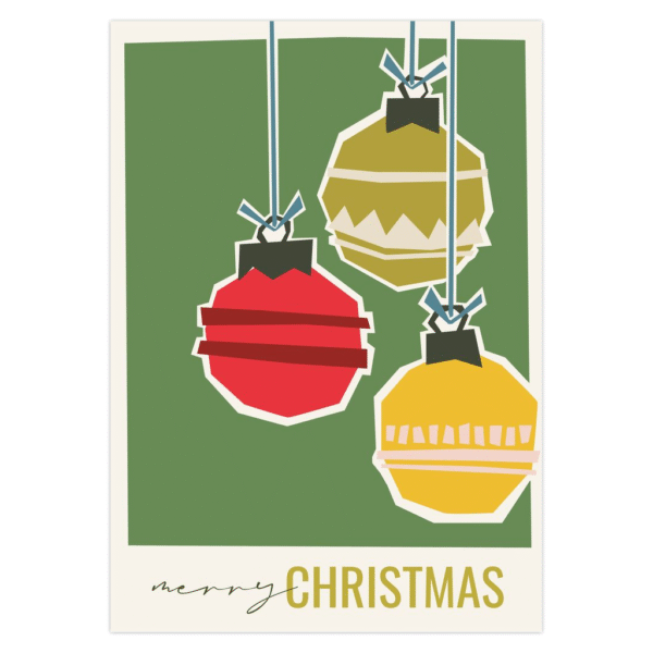 Green Christmas Ornaments - Christmas Card - Image 2