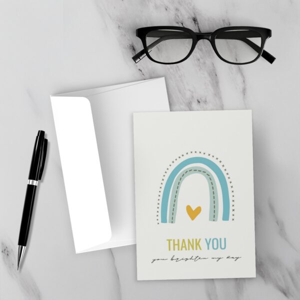 Blue Rainbow: You Brighten My Day - Thank You Card - Image 3