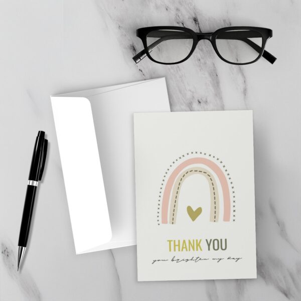 Pink Rainbow: You Brighten My Day - Thank You Card - Image 3
