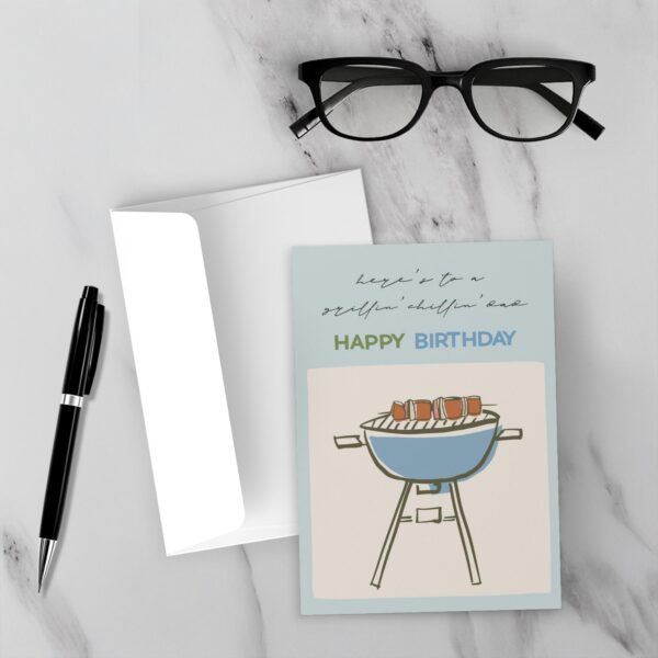 Barbeque: Grilling Chilling Dad - Birthday Card - Image 3