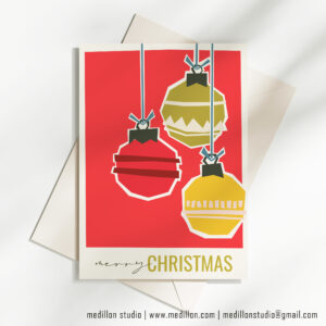 Red Christmas Ornaments - Christmas Card