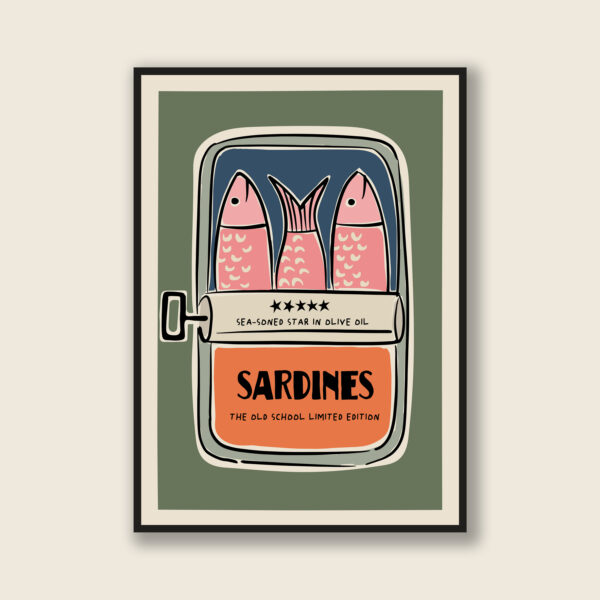 Colorful Retro Sardine Tin Wall Art | Old School Limited Edition- Sea-soned Star | Vintage Kitchen Poster | Mid-Century Pop Art Print - Image 5