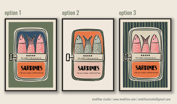 Colorful Retro Sardine Tin Wall Art | Old School Limited Edition- Sea-soned Star | Vintage Kitchen Poster | Mid-Century Pop Art Print Opt 3 - Image 2