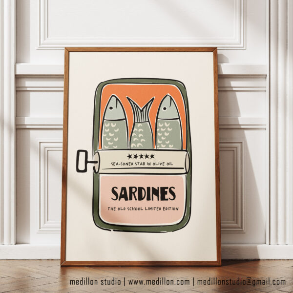 Colorful Retro Sardine Tin Wall Art | Old School Limited Edition- Sea-soned Star | Vintage Kitchen Poster | Mid-Century Pop Art Print Opt 2 - Image 6