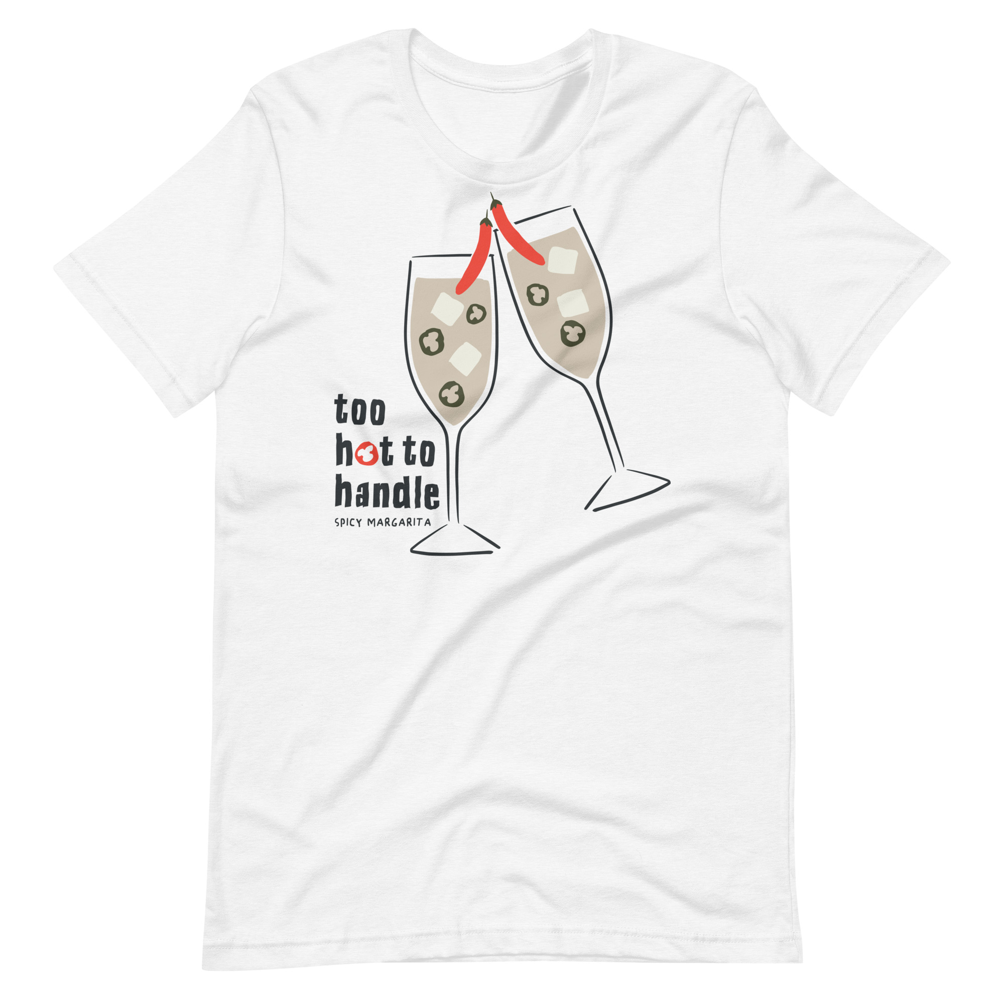 Too Hot to Handle Spicy Margarita T-Shirt | Funny Tequila Cocktail Tee | Spicy Marg Shirt | Margarita Top | Unisex Party Shirt - Image 2