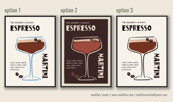 The Answer Is Always Espresso Martini Print Poster | Funny Cocktail Wall Art | Martini Kitchen Decor | Home Bar Print | Cocktail Lovers Gift - Image 2